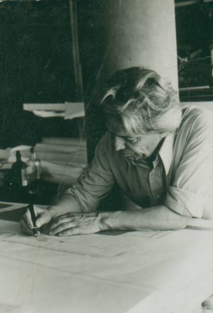 Artigas no escritório em 1975 Artigas no escritório em 1975