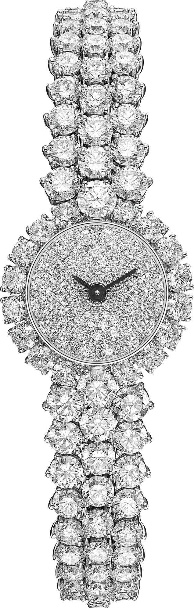 À Cheval, Van Cleef & Arpels: case de 20 milímetros cravado de diamantes À Cheval, Van Cleef & Arpels: case de 20 milímetros cravado de diamantes