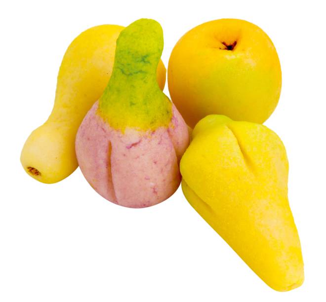 Marzipã em formato de frutas Marzipã em formato de frutas