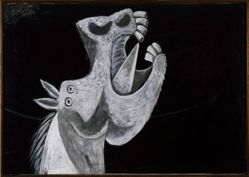 Cabeça de cavalo. Esboço para “Guernica” (3 de maio de 1937), também de Picasso