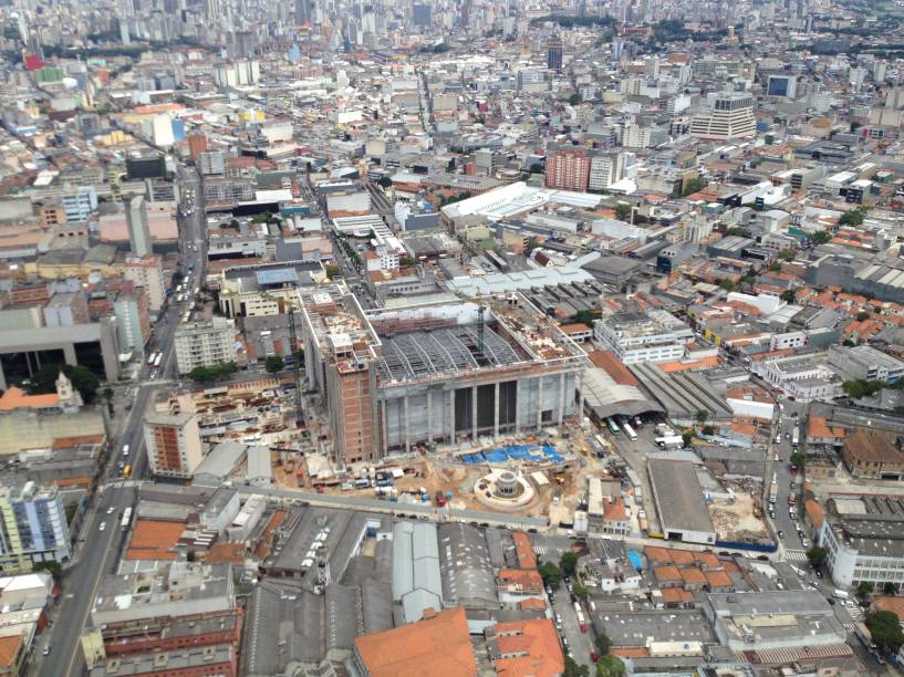 Vista aérea da obra: 70 mil metros quadrados