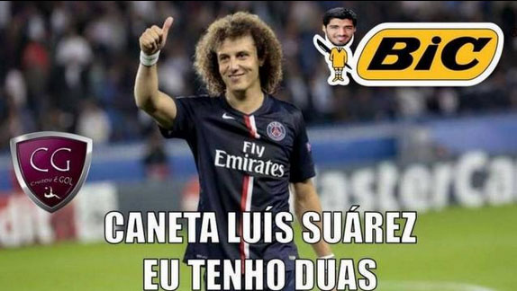 Internautas brincam com as “canetas” em David Luiz Internautas brincam com as “canetas” em David Luiz