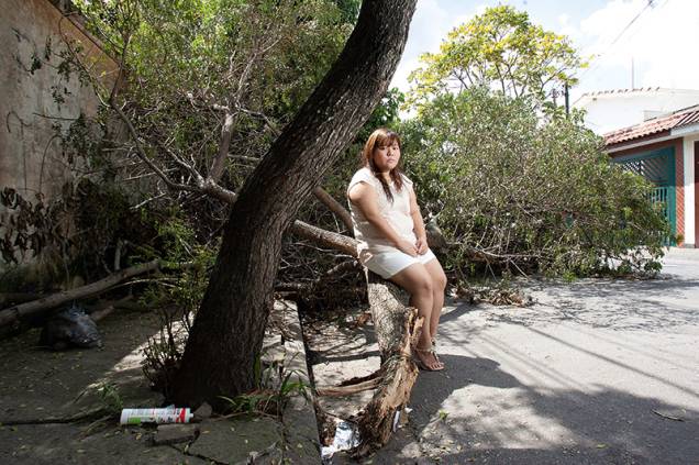 Dez dias após o temporal do fim do ano, a moradora do Brooklin, Karina Koike, de 26 anos, ainda aguardava pela retirada de uma árvore. Ela ficou três dias sem luz e teve que jogar a comida fora e os remédios refrigerados da avó Dez dias após o temporal do fim do ano, a moradora do Brooklin, Karina Koike, de 26 anos, ainda aguardava pela retirada de uma árvore. Ela ficou três dias sem luz e teve que jogar a comida fora e os remédios refrigerados da avó