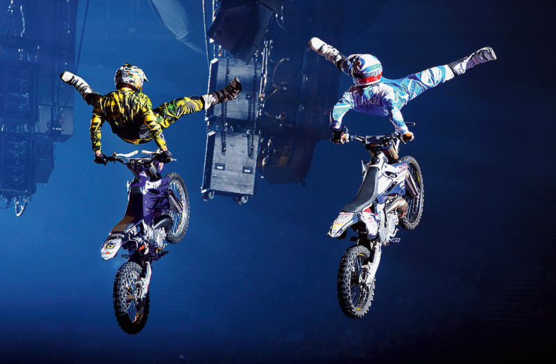 Cena do espetáculo Nitro Circus: o grupo pode trazer as acrobacias radicais para o Allianz Parque no ano que vem