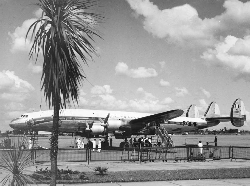 SuperConstellation, em Congonhas: primeiro avião da Air France no Brasil