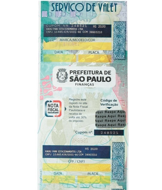 Serviço de Valet - Cupom - Valets - 2277