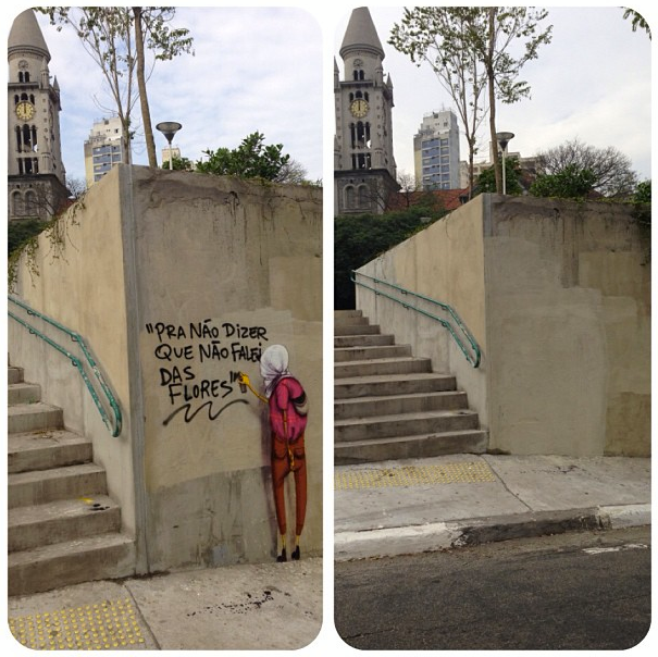 Prefeitura apaga parte de grafite da dupla Os Gêmeos