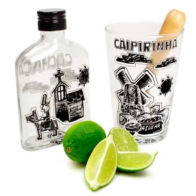 Kit para caipirinha de cordel encantado, com copo e garrafa, R$ 44,00, da Design Mania