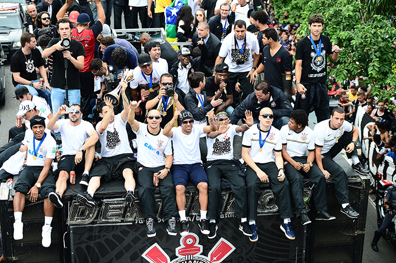 Jogadores comemoram o título Mundial Jogadores comemoram o título Mundial