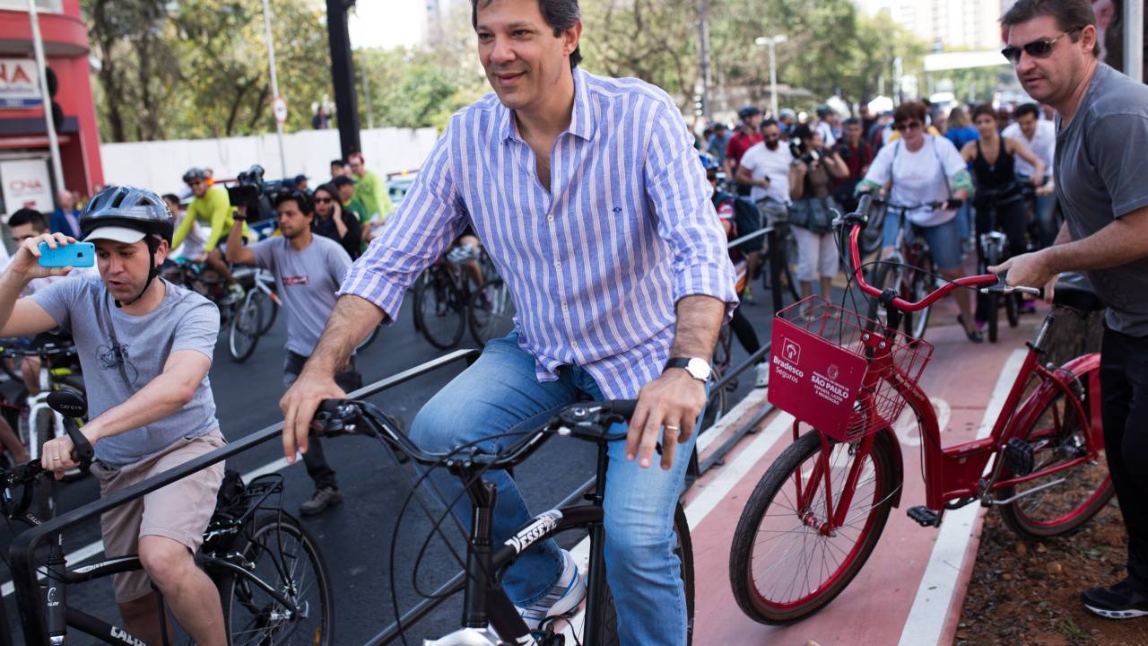 fernando haddad inauguração ciclovia bernadino de campos