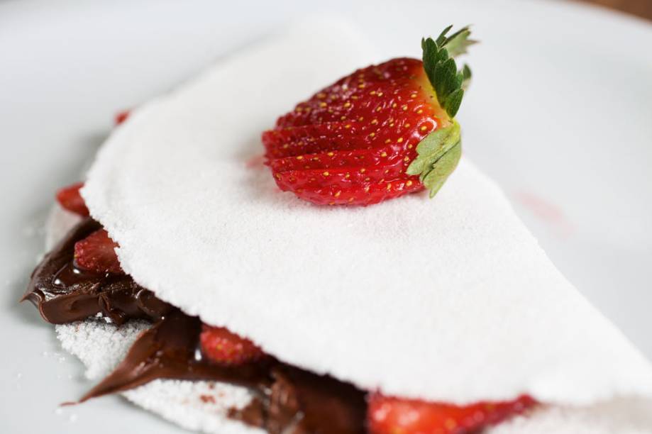 Tapioca de morango e Nutella Tapioca de morango e Nutella