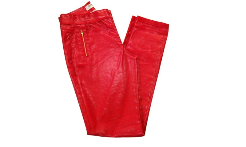 Calça com efeito encerado Triângulo Moda Calça com efeito encerado Triângulo Moda