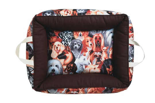 Cama estampada, à venda no Pet das Meninas. Rua Estados Unidos n°2179 - Jardim Paulista, tel.: 3062-7003