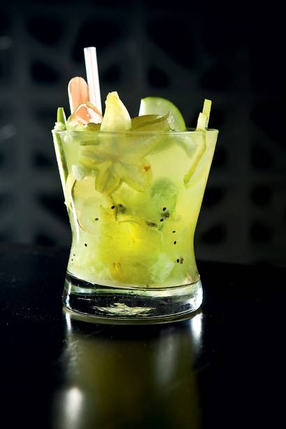 A caipirinha de frutas verdes: R$ 15,50 A caipirinha de frutas verdes: R$ 15,50