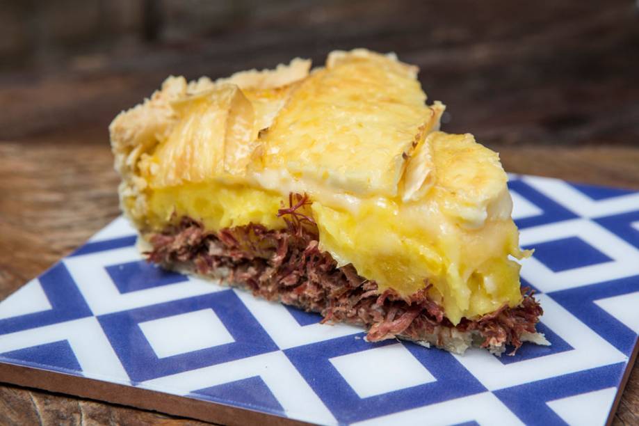 A fatia da torta de carne-seca A fatia da torta de carne-seca