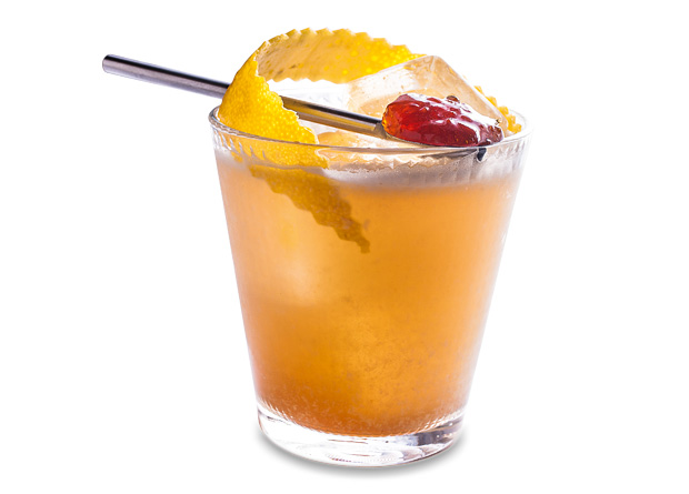 Treno fix: bourbon, licor Grand Manier, limão-siciliano, toque de vinho madeira e marmelada Treno fix: bourbon, licor Grand Manier, limão-siciliano, toque de vinho madeira e marmelada