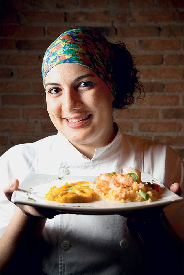 A chef Lisandra Amaral: no ambiente descolado, ela serve pratos feitos com ingredientes do dia A chef Lisandra Amaral: no ambiente descolado, ela serve pratos feitos com ingredientes do dia