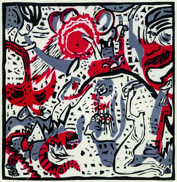 O Grande Domingo (1911): xilogravura em cores O Grande Domingo (1911): xilogravura em cores