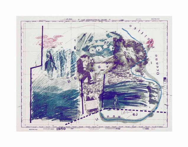 Um das 48 pranchas do livro "Cartografia Anímica", um mapeamento da alma do artista Um das 48 pranchas do livro "Cartografia Anímica", um mapeamento da alma do artista