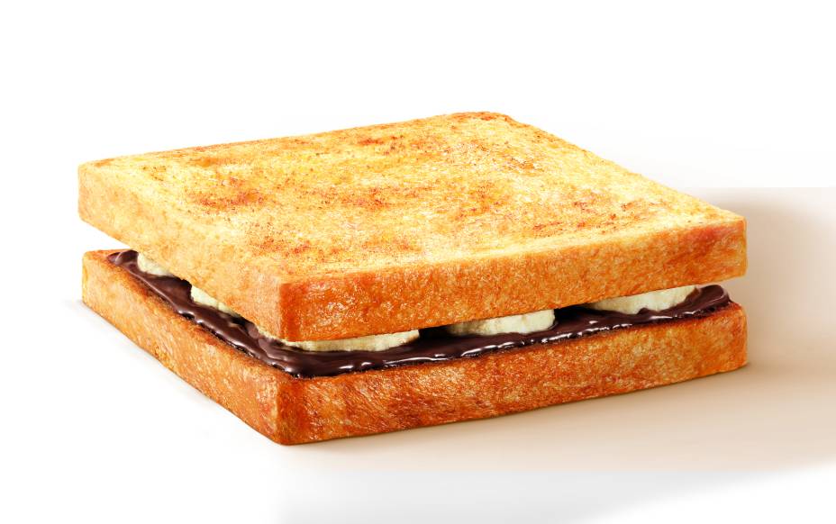 Tostex de Nutella com banana é uma boa opção para o café da manhã Tostex de Nutella com banana é uma boa opção para o café da manhã