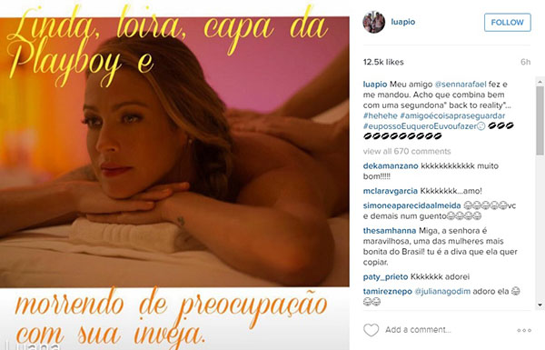 Após críticas, Luana Piovani manda recado para quem não gostou das fotos de sua “Playboy”