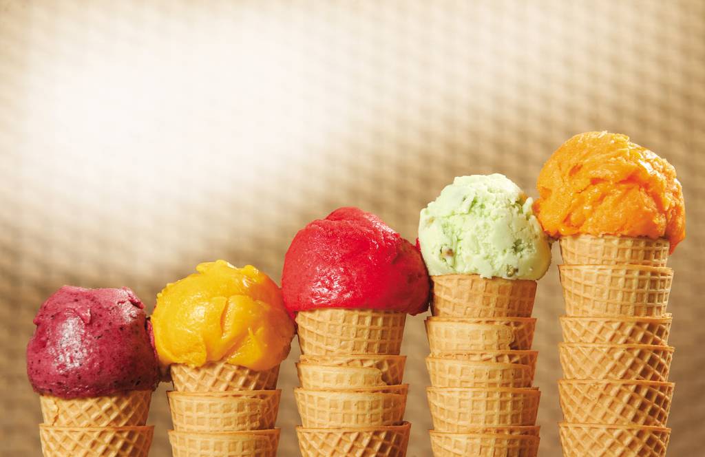 Sorvetes refrescantes para o verão