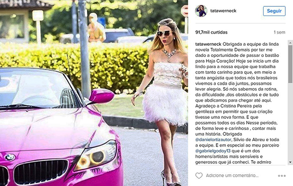 O que o carro usado por Tatá Werneck em “Haja Coração” e um ator do seriado “Malhação” têm em comum?