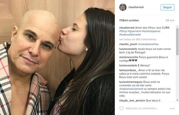 Após diagnóstico, Claudia Raia publica homenagem para o ex-marido Edson Celulari e comove a internet