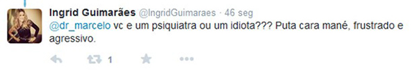 Ingrid Guimarães bate boca com ex-BBB no Twitter