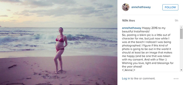 Anne Hathaway dá resposta perfeita para paparazzi com foto surpreendente no Instagram