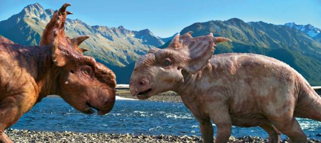 Caminhando com Dinossauros: os paquirrinossauros Scowler e Patchi, rivalidade Caminhando com Dinossauros: os paquirrinossauros Scowler e Patchi, rivalidade