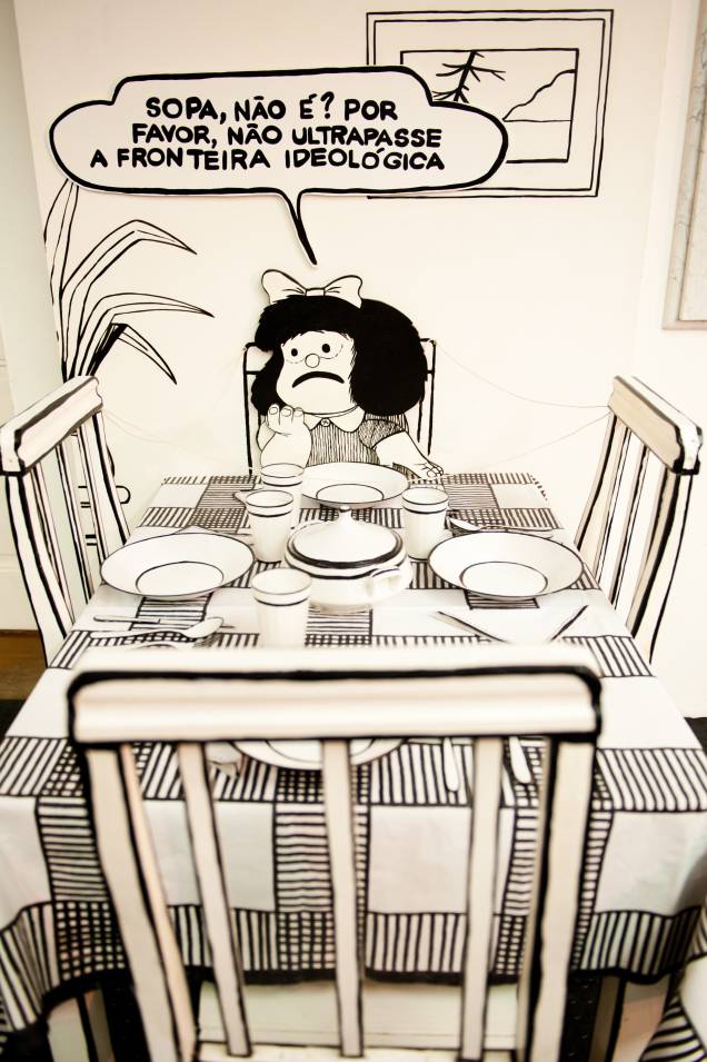 Um dos espaços mais interessantes da exposição apresenta os gostos de Mafalda Um dos espaços mais interessantes da exposição apresenta os gostos de Mafalda