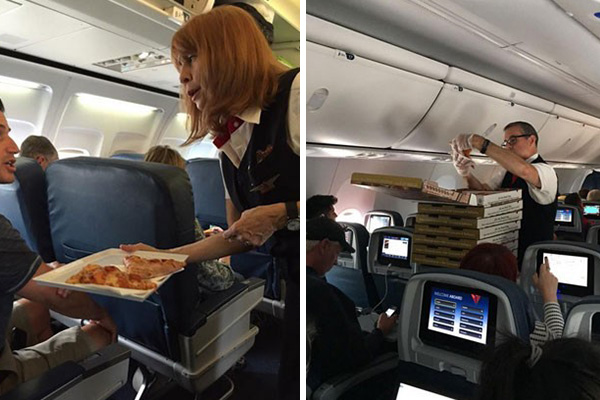 Piloto pede pizza para passageiros após atraso de voo