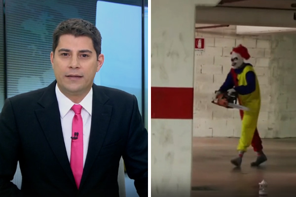 Comentário de Evaristo Costa sobre palhaços sinistros chama a atenção dos espectadores do “Jornal Hoje”