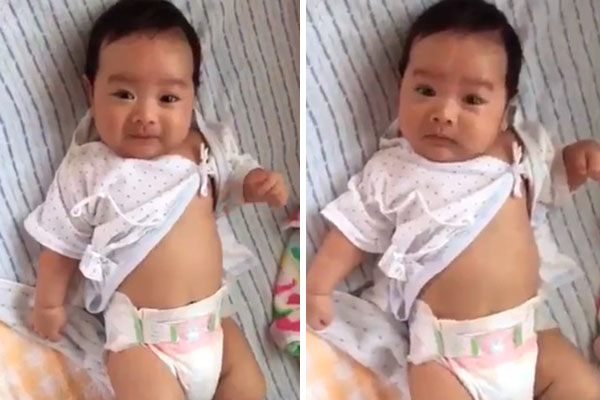 Bebê de 2 meses de idade tem reação inesperada ao ouvir o som do seu primeiro… pum!