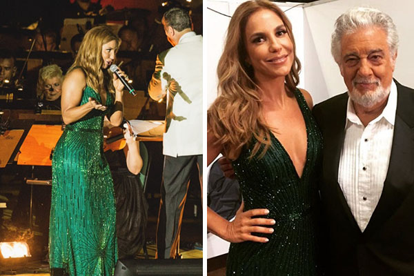 Após queda do tenor Plácido Domingo, Ivete Sangalo tranquiliza público com brincadeira inusitada