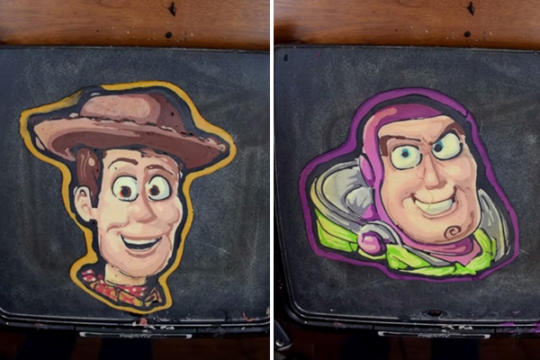 Rapaz faz desenhos inacreditáveis usando apenas massa de panqueca