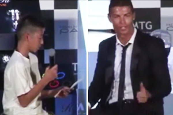 Cristiano Ronaldo defende garotinho que tentava fazer pergunta em português para o craque