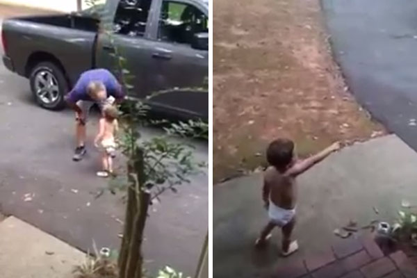 Fofíssimo garotinho não consegue de despedir do pai em vídeo que já foi visto mais de 35 milhões de vezes