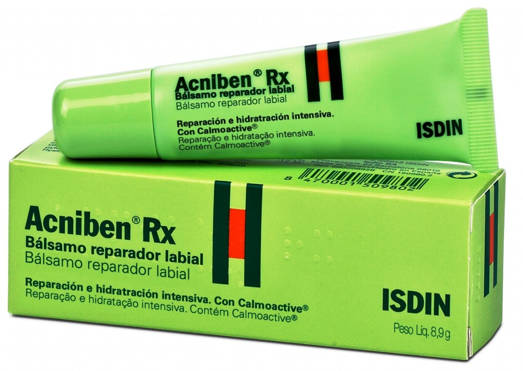 Bálsamo Reparador Labial Acniben, da ISDI. Possui agentes hidratantes e reparadores e promove ação reparadora de forma intensa, rápida e prolongada. Preço sugerido: R$ 45. SAC: 0800-7747474