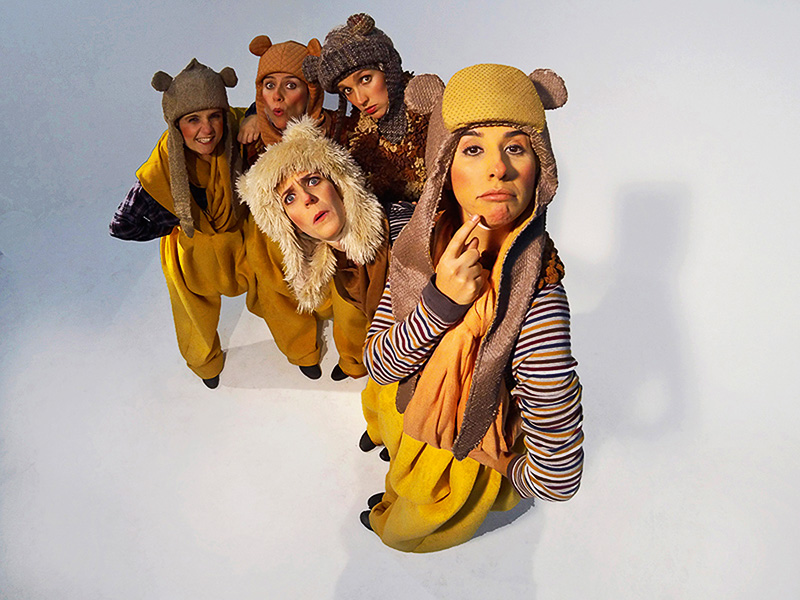 Lilian, Cecília, Fernanda, Paula e Thaís: família urso