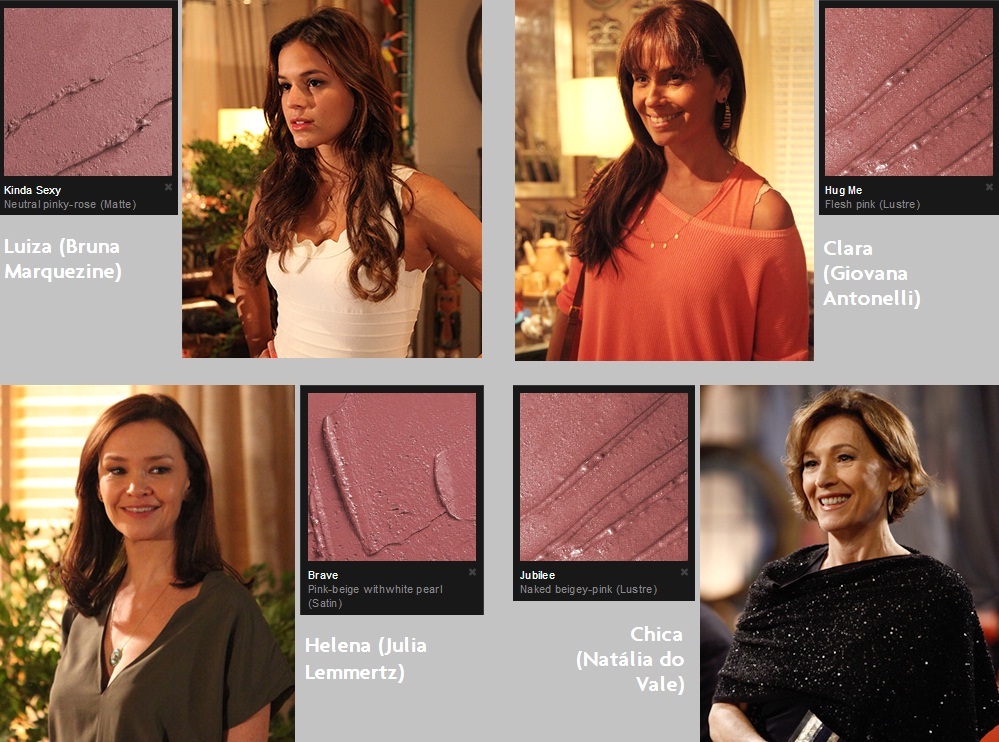 Os batons da novela ‘Em Familia’