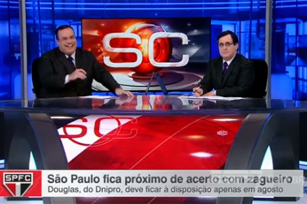 Apresentador da ESPN não consegue controlar a risada ao dizer nome de jogador de futebol