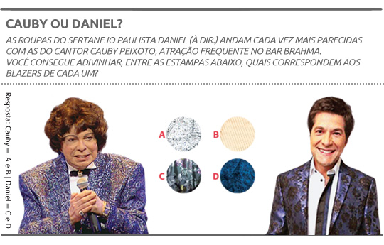 Cauby e Daniel adotam figurinos parecidos: descobra quais são as estampas de cada um