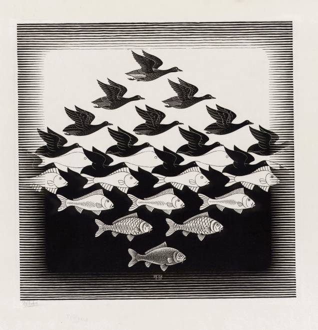 Xilogravura: Céu e Água I, de 1938 Xilogravura: Céu e Água I, de 1938