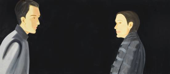 Tela de Alex Katz: série atual trabalha retratos em fundo negro Tela de Alex Katz: série atual trabalha retratos em fundo negro