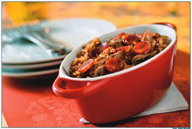 Arroz de pato: uma das sugestões de prato principal do menu individual do português Da Terrinha Arroz de pato: uma das sugestões de prato principal do menu individual do português Da Terrinha