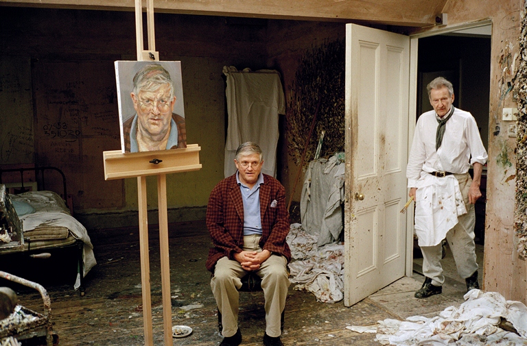 Lucian Freud com David Hockney, também pelas lentes de Dawson