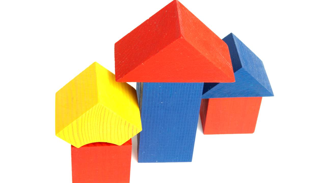 Toy cubes as small houses