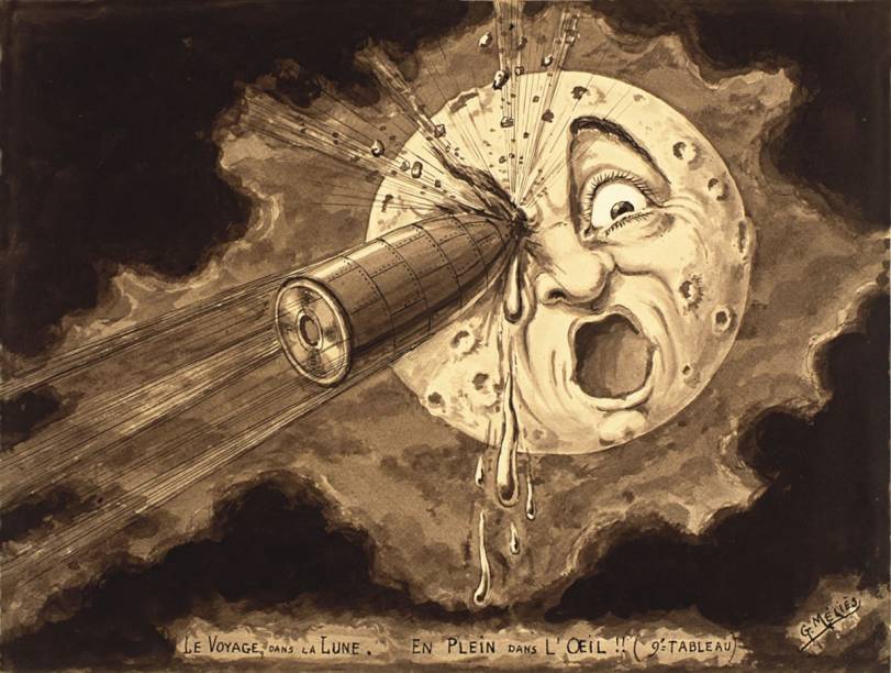 Desenho feito para filme "Viagem à Lua": a mostra sobre Georges Méliès ocupa dois andares do MIS Desenho feito para filme "Viagem à Lua": a mostra sobre Georges Méliès ocupa dois andares do MIS